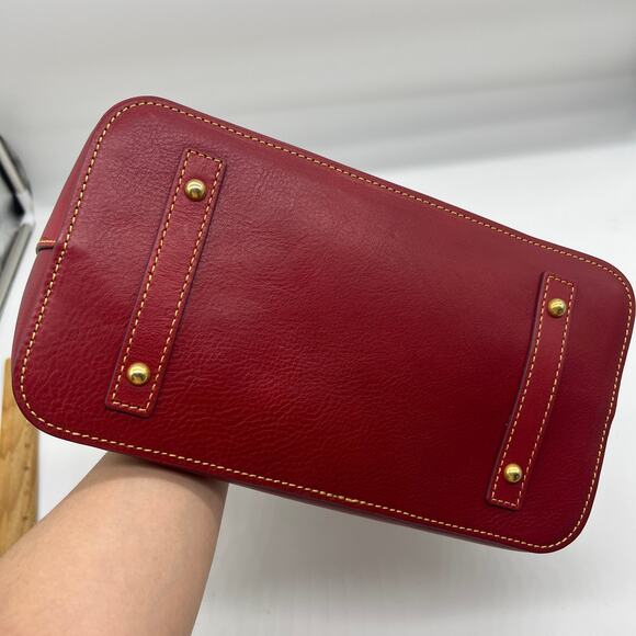 Dooney & Bourke Florentine Leather Domed Purse Red Color Handbags - Picture 13 of 16